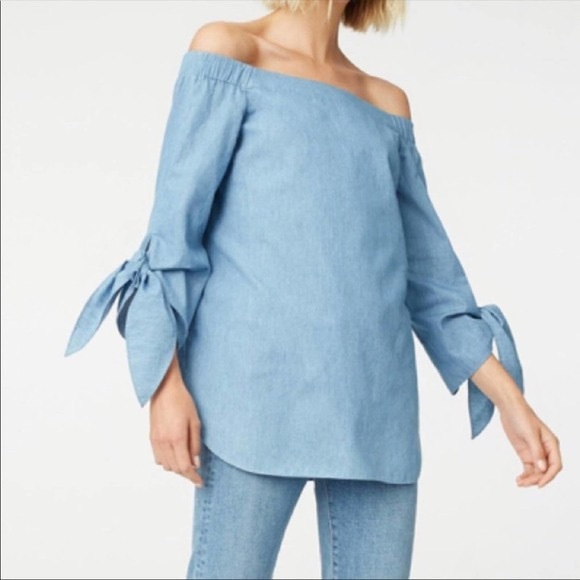 Club Monaco | Sophiya Blouse — Chambray | Size 2 - Picture 1 of 12